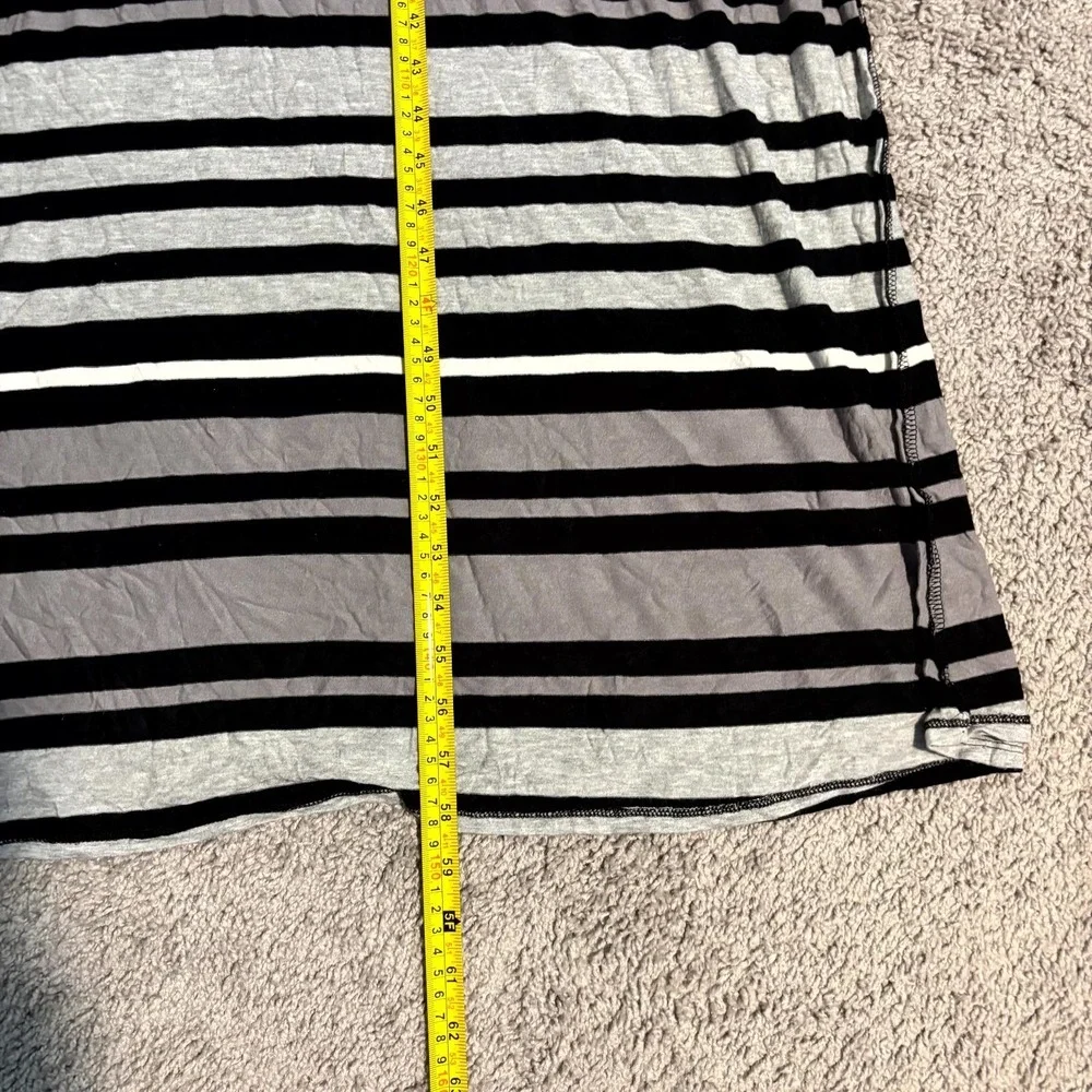 Merona Maxi Dress Womens Large Gray Black Striped Sleeveless Stretch Casual L - Picture 3 of 7